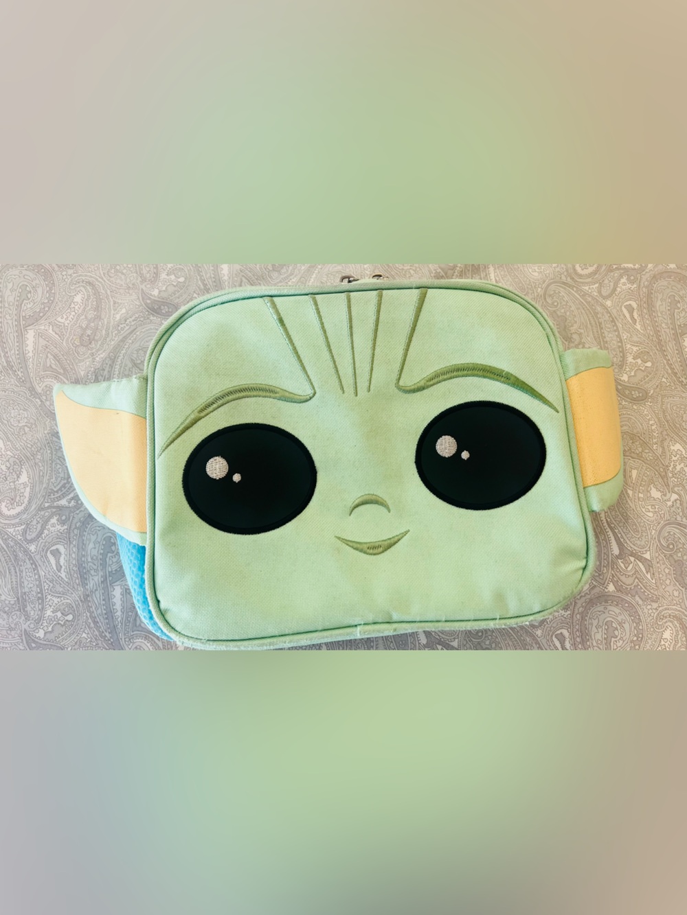 Cute Green Star War Character Face  kids Lunch Bag